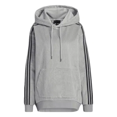 Pre-owned Adidas Originals Ivy Park Halls Of Ivy Corduroy Hoodie (all Gender) In Medium Grey Heather
