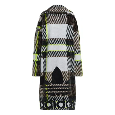 Pre-owned Adidas Originals Ivy Park Halls Of Ivy Plaid Faux Fur Jacket (all Gender)semi Solar Slime In Light Solid Grey/black/b In Multi