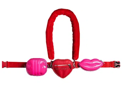 Pre-owned Adidas Originals Ivy Park Heart Belt Bag In Red