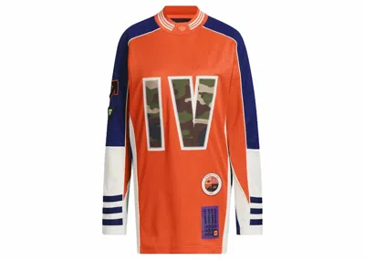 Pre-owned Adidas Originals Ivy Park Jersey Top (all Gender Asia Sizing) In Solar Orange/legacy Indigo
