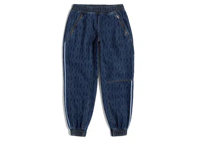 Pre-owned Adidas Originals Ivy Park Monogram Denim Track Pants (all Gender) In Dark Denim