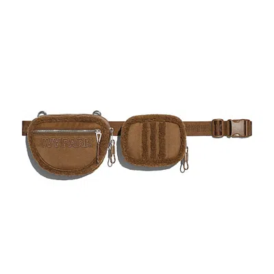 Pre-owned Adidas Originals Ivy Park Sherpa Belt Bag In Wild Brown