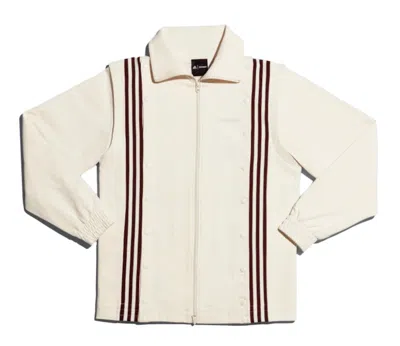 Pre-owned Adidas Originals Ivy Park Snap Track Jacket In Ecru Tint/maroon