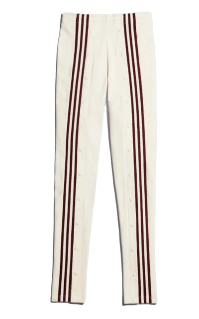 Pre-owned Adidas Originals Ivy Park Snap Track Pants In Ecru Tint/maroon