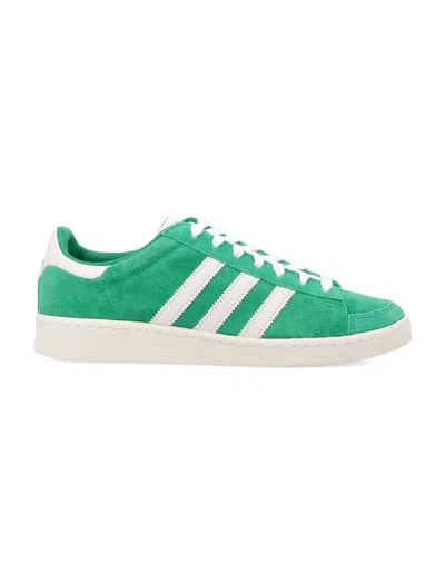 Adidas Originals Suede Round Toe Sneakers With Herringbone Motif In Green
