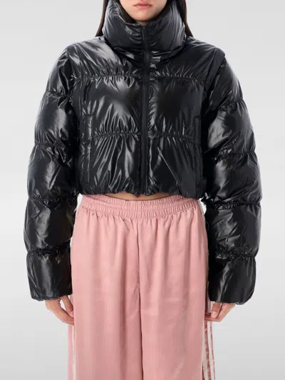 Adidas Originals Shiny Black Convertible Cropped Puffer Jacket