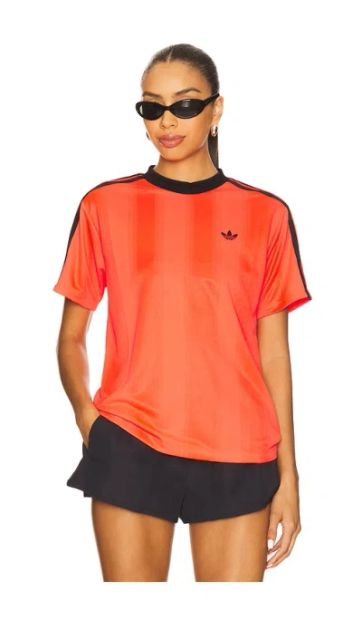 Adidas Originals Jacquard Tee In Orange