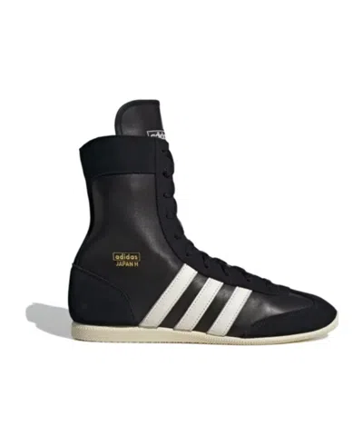 Adidas Originals Japan H Suede-trimmed Leather High-top Sneakers In Black
