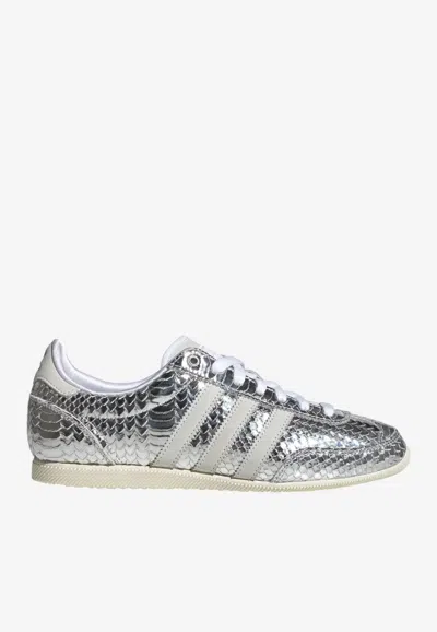 Adidas Originals Japan Metallic Snakeskin Leather Sneakers In Silver
