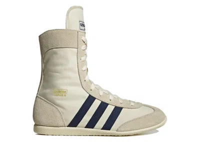 Pre-owned Adidas Originals Japan Mid (women's) Sneakers In Cream White/dark Blue/gold Metallic