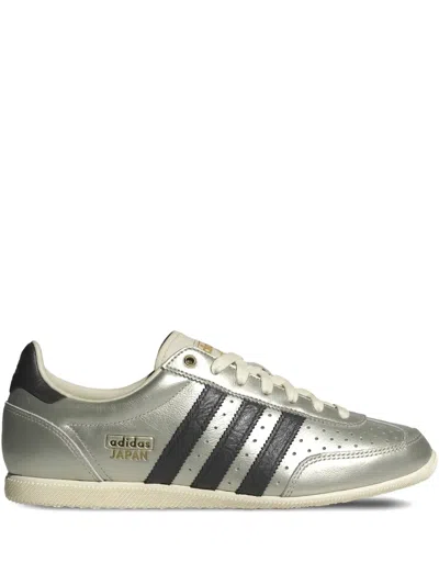 Adidas Originals Japan Three-stripe Leather Sneakers In Silver