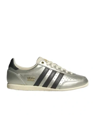 Adidas Originals Japan Three-stripe Leather Sneakers In Silver