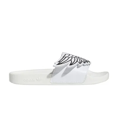 Pre-owned Adidas Originals Jeremy Scott X Adilette Wings Slide 'monogram' In White