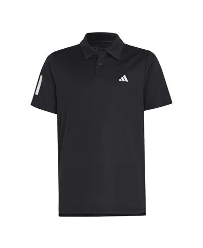 Adidas Originals Kids' Juniors Club Tennis 3-stripes Polo Shirt In Black
