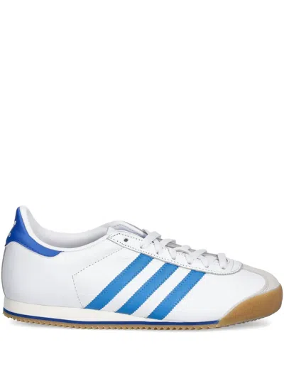 Adidas Originals K74 Leather Three-stripe Sneakers In White