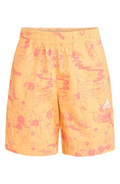 Adidas Originals Kids' 24/7 Nylon Athletic Shorts In Semi Spark