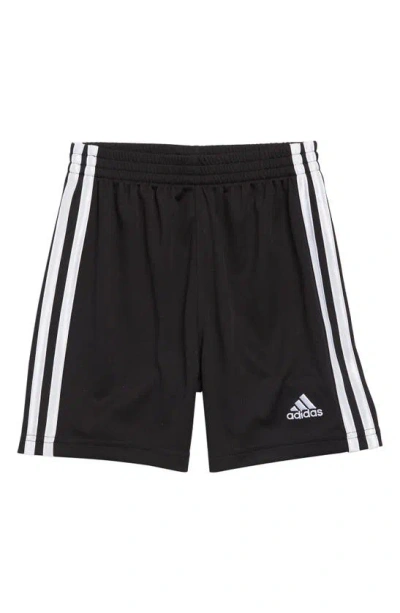 Adidas Originals Kids' 3-stripe Shorts In Black/ White