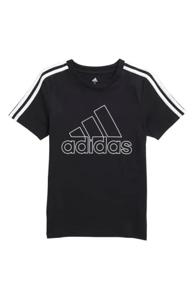 Adidas Originals Kids' 3-stripes Graphic T-shirt In Black