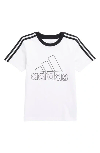 Adidas Originals Adidas Kids' 3-stripes Graphic T-shirt In White