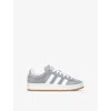 Adidas Originals Grey/light Kids' Campus 00s Brand-stripe Low-top Suede Trainers In Grey/light