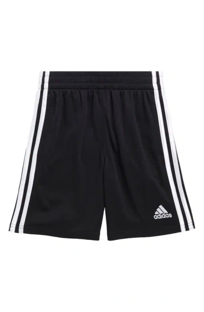 Adidas Originals Kids' Core 3-stripe Mesh Shorts In Black/ White