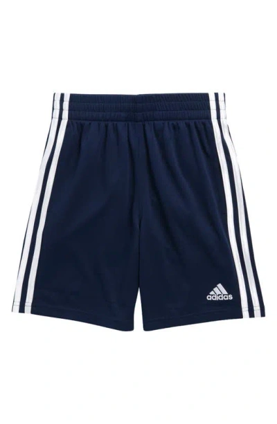Adidas Originals Kids' Core 3-stripe Mesh Shorts In Navy