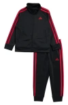 Adidas Originals Kids' Core Classic Tricot Track Jacket & Pants Set In Black/ Red