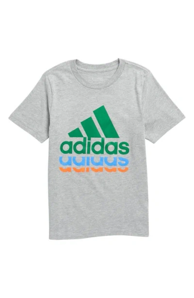 Adidas Originals Kids' Echo Logo Graphic T-shirt In Grey