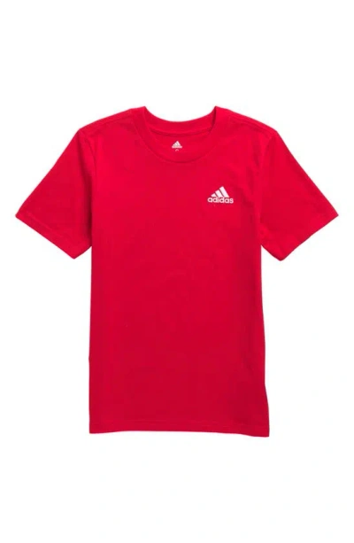 Adidas Originals Kids' Embroidered Logo T-shirt In Bright Red