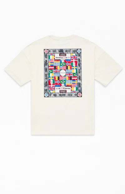 Adidas Originals Kids Flag T-shirt In Off White In Pink