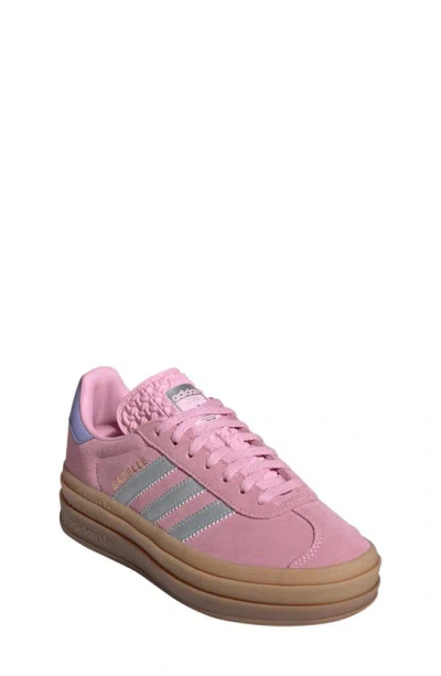 Adidas Originals Adidas Kids' Gazelle Bold Sneaker In Silver Metallic/light Purple/true Pink
