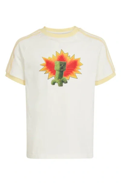 Adidas Originals Kids' Gfx Cotton Graphic T-shirt In Off White