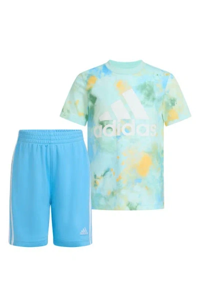 Adidas Originals Adidas Kids' Graphic T-shirt & Shorts Set In Semi Flash Aqua