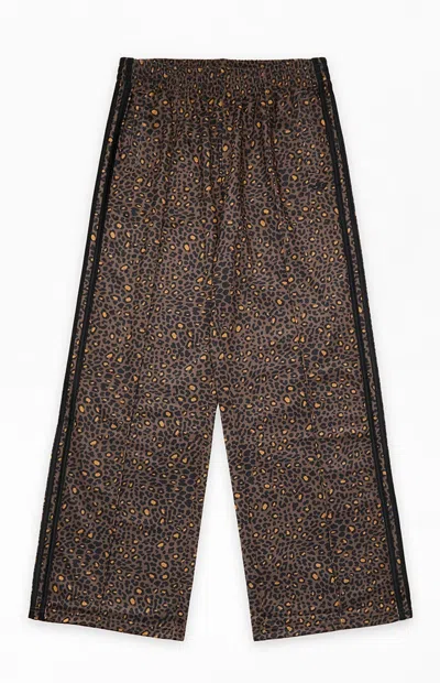Adidas Originals Kids Leopard Firebird Wide Leg Track Pants In Animal Print