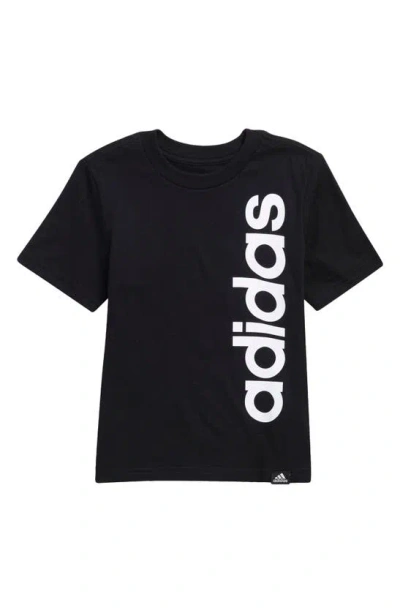 Adidas Originals Kids' Linear Logo Cotton Graphic T-shirt In Black