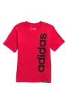 Adidas Originals Adidas Kids' Linear Logo Cotton Graphic T-shirt In Red