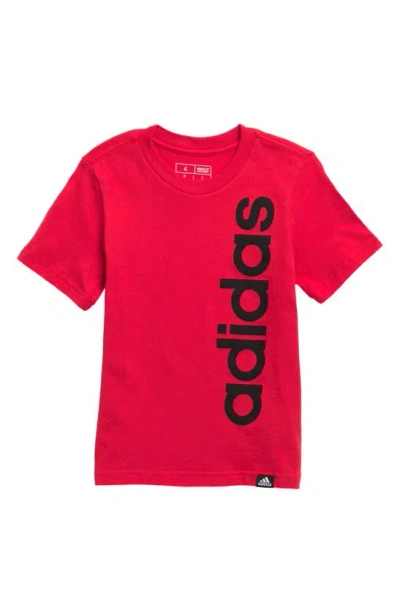Adidas Originals Adidas Kids' Linear Logo Cotton Graphic T-shirt In Red