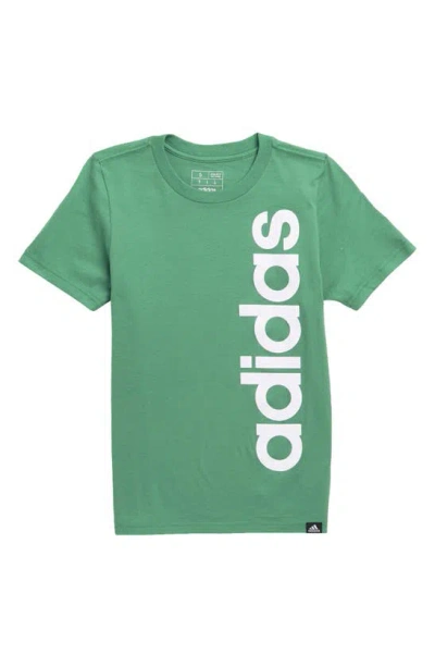 Adidas Originals Kids' Linear Logo Graphic T-shirt In Green