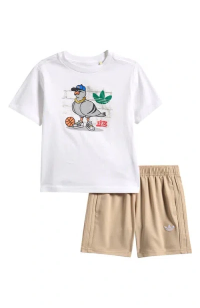 Adidas Originals Kids' Logo Graphic T-shirt & Shorts Set In Purple