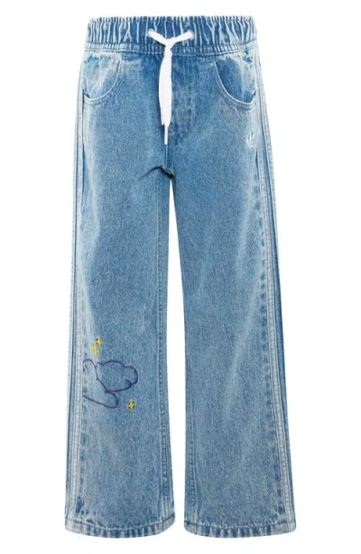 Adidas Originals Kids' Loose Leg Jeans In Blue