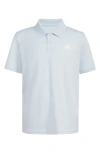 Adidas Originals Kids' Big Boys Short Sleeve 3-stripe Polyester Mesh Polo In Halo Blue