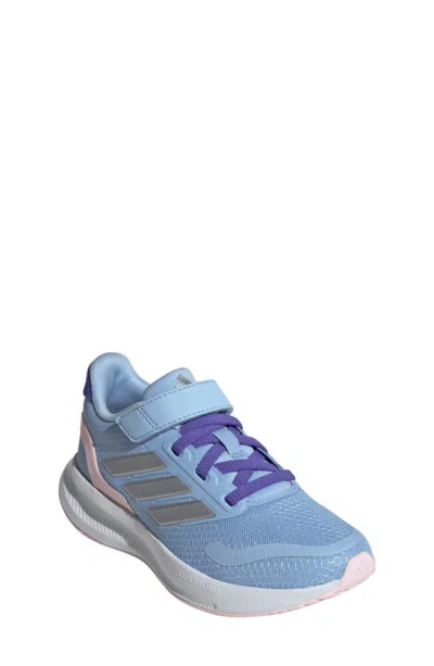 Adidas Originals Kids' Runfalcon 5 Sneaker In Blue/ Silver/ Clear Pink