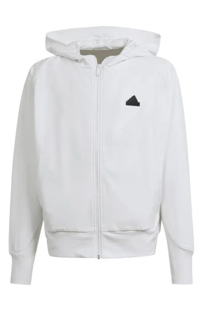 Adidas Originals Kids' Sportswear Z.n.e. Woven Zip Hoodie In White/ Black