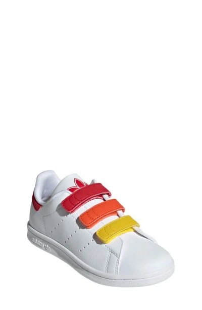 Adidas Originals Kids' Stan Smith Comfort Closure Trainer In White/ Scarlet/ White