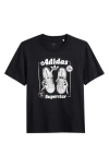 Adidas Originals Kids' Superstar Grx Graphic T-shirt In Black