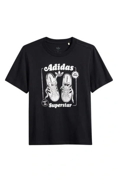 Adidas Originals Kids' Superstar Grx Graphic T-shirt In Black