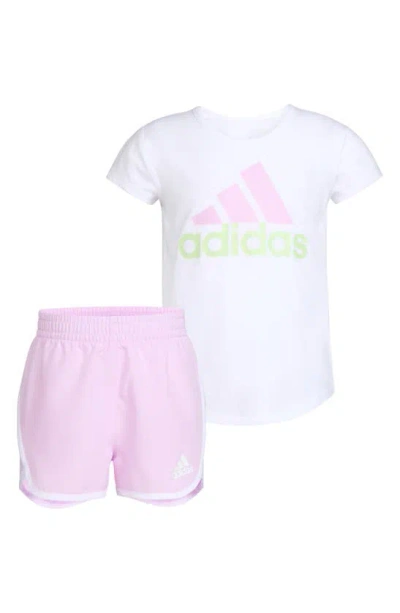 Adidas Originals Kids' T-shirt & Shorts In Pink