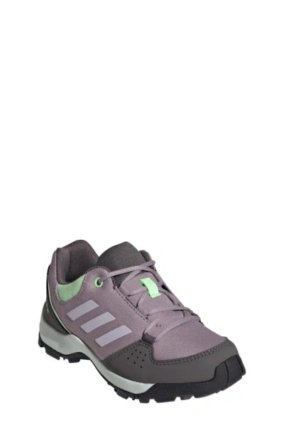Adidas Originals Kids' Terrex Hiking Sneaker In Fig/ Silver/ Green Spark