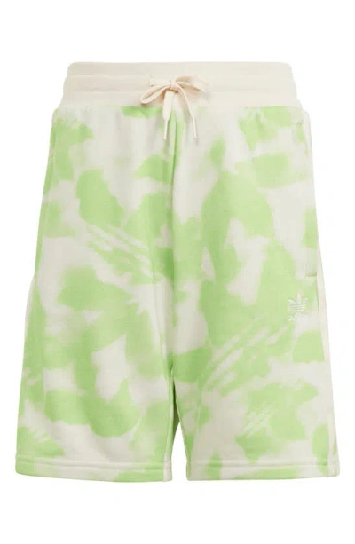 Adidas Originals Kids' Tie Dye Drawstring Shorts In White/ Green Spark