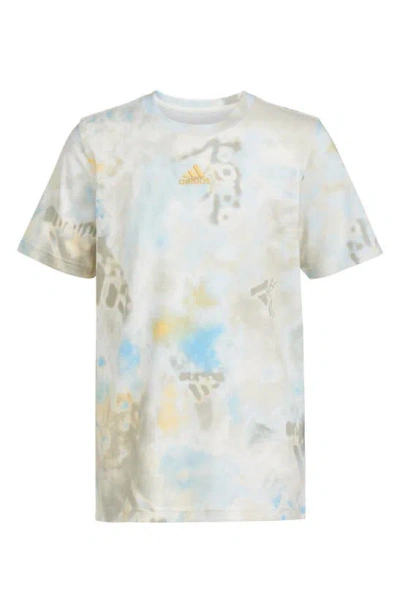 Adidas Originals Kids' Tie Dye Logo Graphic T-shirt In Off White